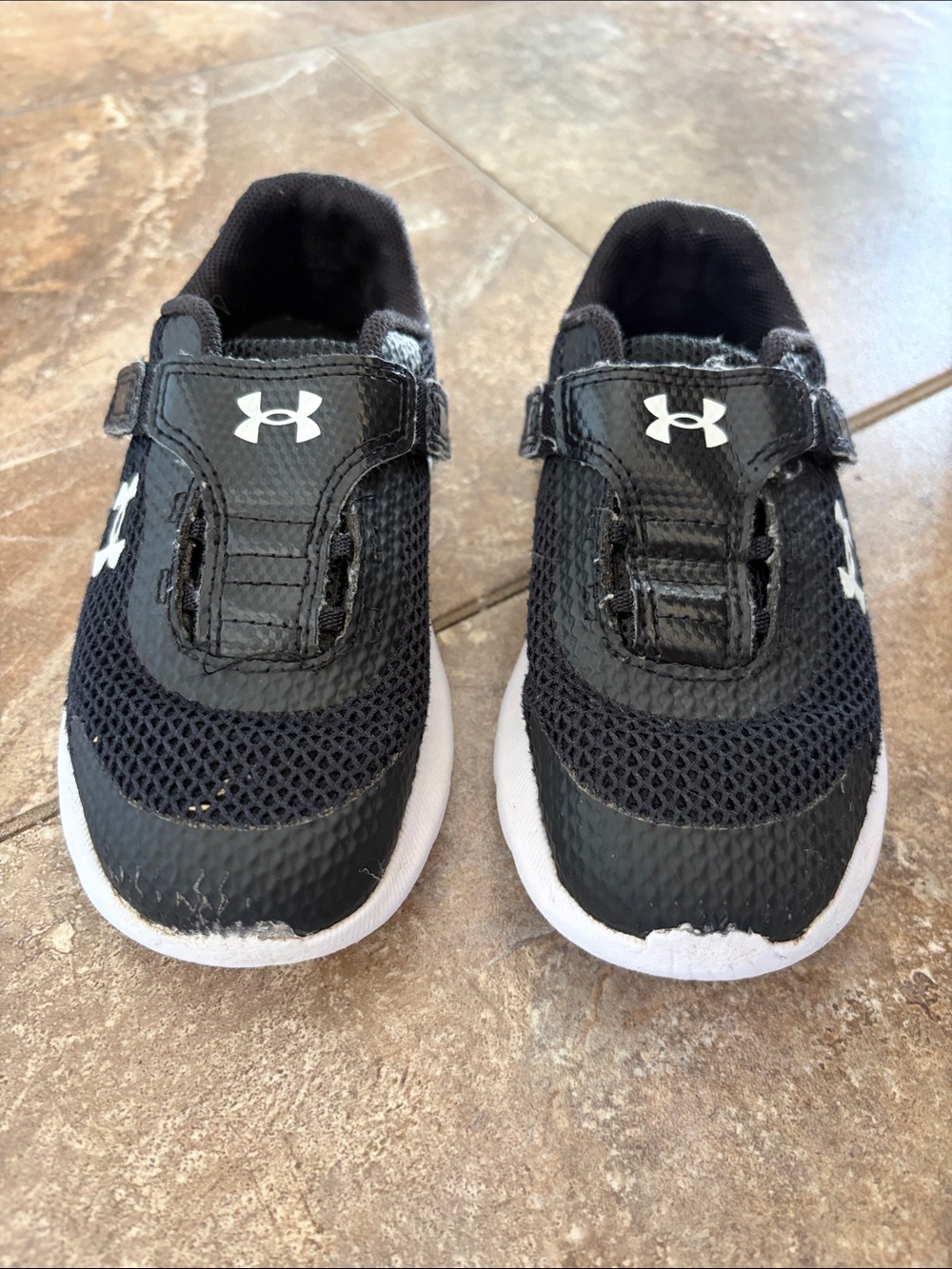 Under Armour Kids Black and White Slip-On Sneakers